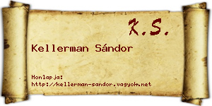 Kellerman Sándor névjegykártya